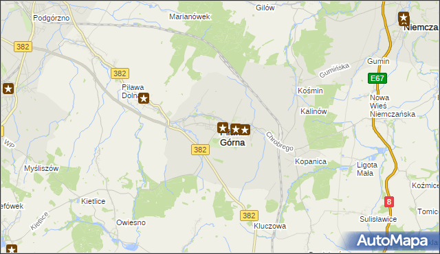 mapa Piława Górna, Piława Górna na mapie Targeo