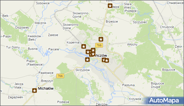 mapa Pińczów, Pińczów na mapie Targeo