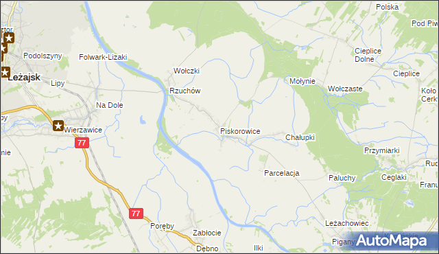 mapa Piskorowice, Piskorowice na mapie Targeo