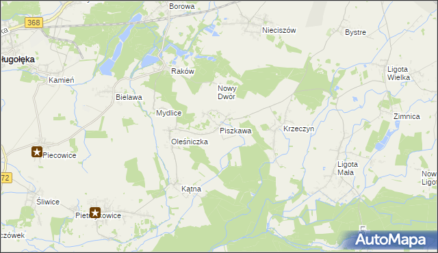 mapa Piszkawa, Piszkawa na mapie Targeo