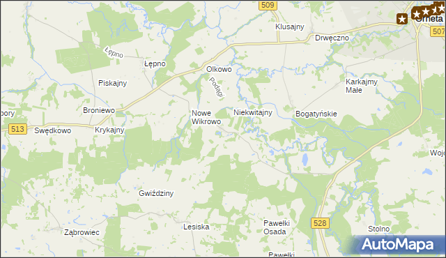 mapa Podągi, Podągi na mapie Targeo