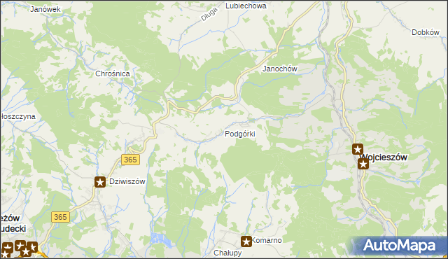 mapa Podgórki gmina Świerzawa, Podgórki gmina Świerzawa na mapie Targeo