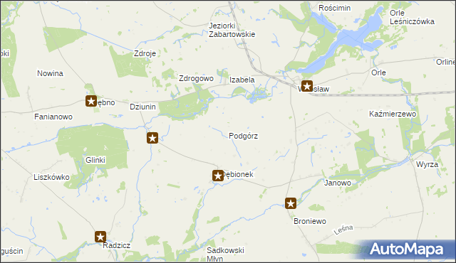 mapa Podgórz gmina Mrocza, Podgórz gmina Mrocza na mapie Targeo