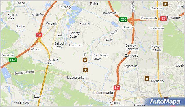 mapa Podolszyn Nowy, Podolszyn Nowy na mapie Targeo