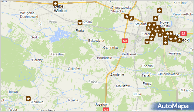 mapa Podrudzie, Podrudzie na mapie Targeo