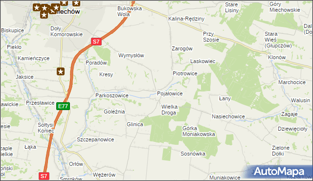 mapa Pojałowice, Pojałowice na mapie Targeo