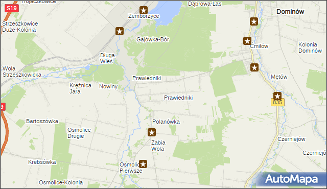 mapa Prawiedniki, Prawiedniki na mapie Targeo