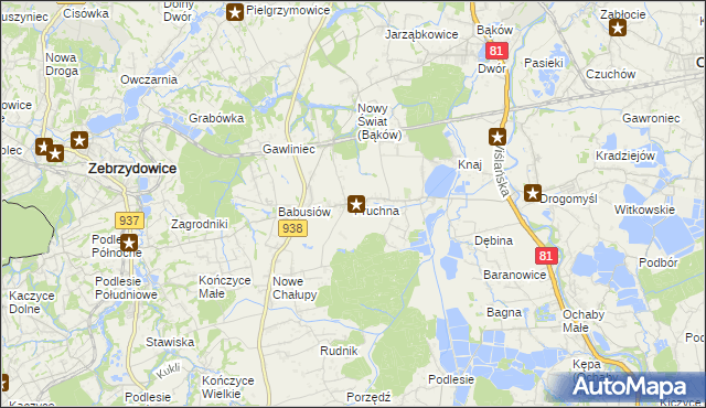 mapa Pruchna, Pruchna na mapie Targeo