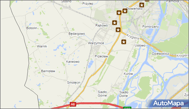 mapa Przecław gmina Kołbaskowo, Przecław gmina Kołbaskowo na mapie Targeo