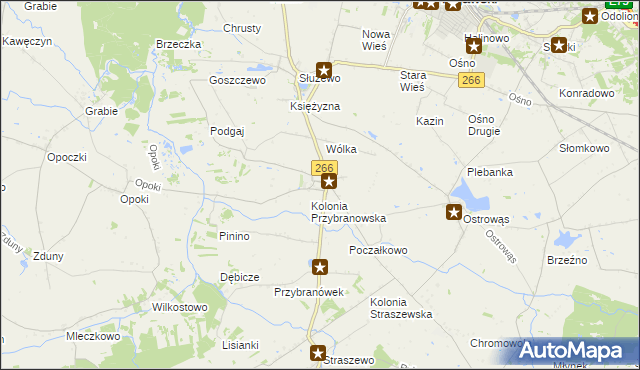 mapa Przybranowo, Przybranowo na mapie Targeo