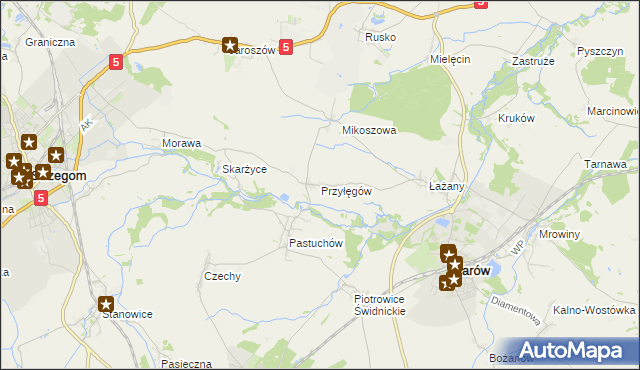 mapa Przyłęgów, Przyłęgów na mapie Targeo