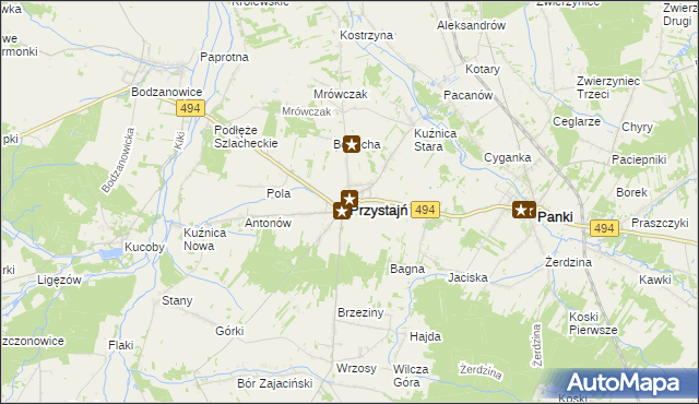 mapa Przystajń, Przystajń na mapie Targeo