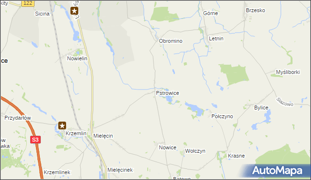 mapa Pstrowice, Pstrowice na mapie Targeo