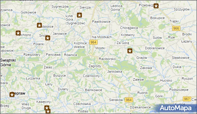 mapa Raciborsko, Raciborsko na mapie Targeo