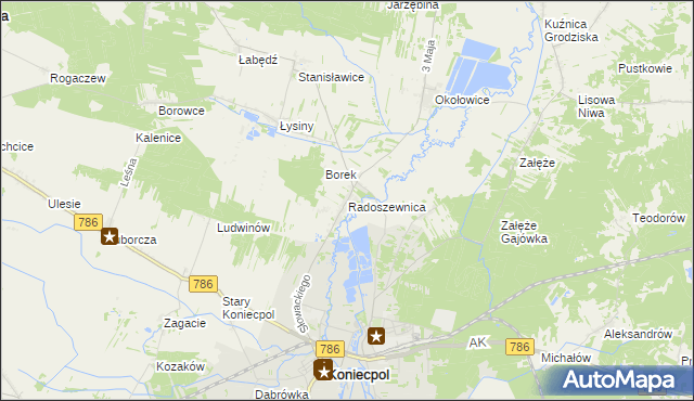 mapa Radoszewnica, Radoszewnica na mapie Targeo