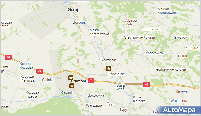 mapa Radzięcin, Radzięcin na mapie Targeo