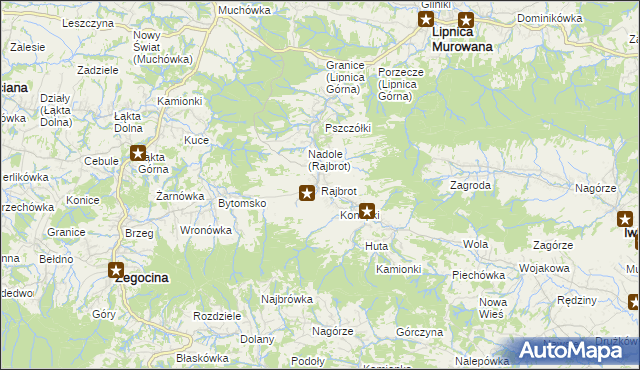 mapa Rajbrot, Rajbrot na mapie Targeo