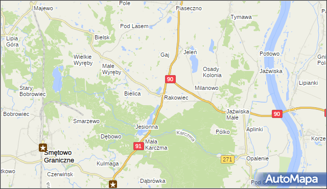 mapa Rakowiec gmina Gniew, Rakowiec gmina Gniew na mapie Targeo