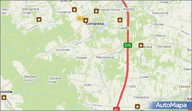 mapa Rększowice, Rększowice na mapie Targeo