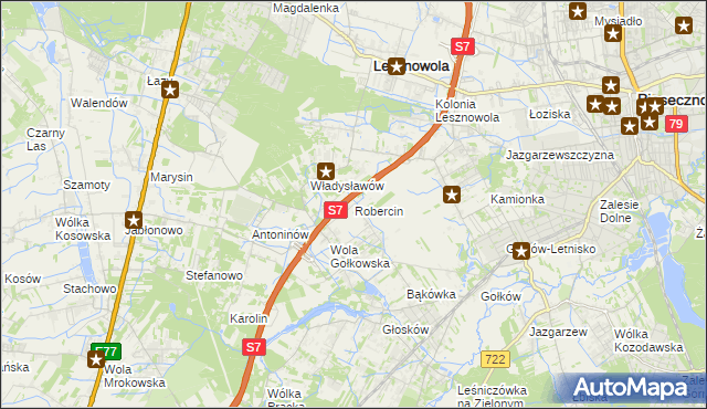 mapa Robercin, Robercin na mapie Targeo