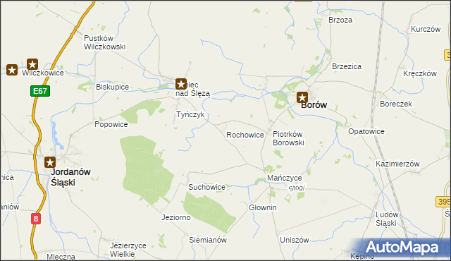 mapa Rochowice, Rochowice na mapie Targeo