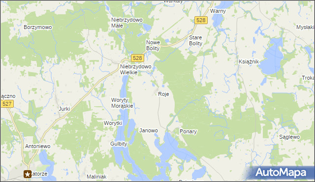 mapa Roje, Roje na mapie Targeo