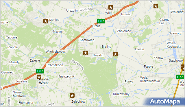 mapa Rozalin gmina Nadarzyn, Rozalin gmina Nadarzyn na mapie Targeo