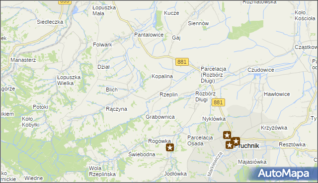 mapa Rzeplin gmina Pruchnik, Rzeplin gmina Pruchnik na mapie Targeo