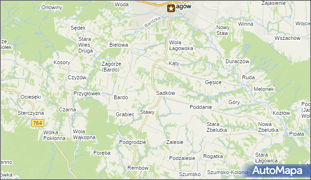 mapa Sadków gmina Łagów, Sadków gmina Łagów na mapie Targeo