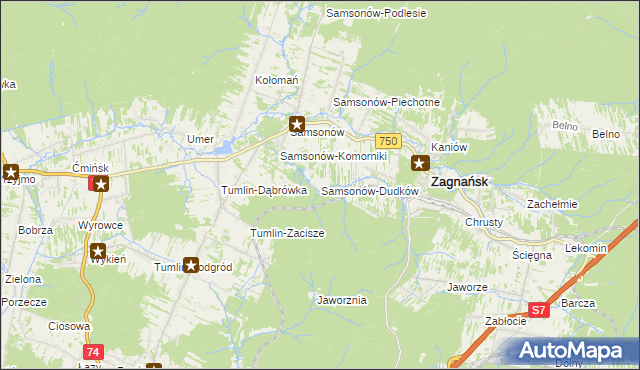 mapa Samsonów-Dudków, Samsonów-Dudków na mapie Targeo