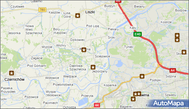 mapa Ściejowice, Ściejowice na mapie Targeo