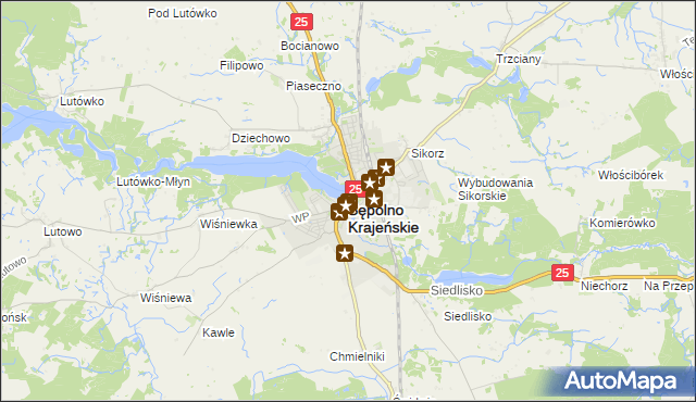 mapa Sępólno Krajeńskie, Sępólno Krajeńskie na mapie Targeo