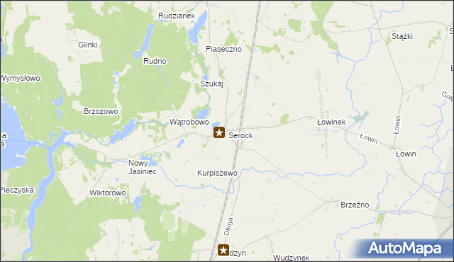 mapa Serock gmina Pruszcz, Serock gmina Pruszcz na mapie Targeo