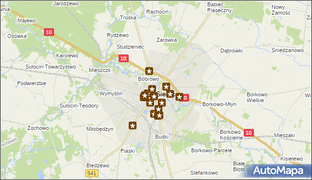 mapa Sierpc, Sierpc na mapie Targeo