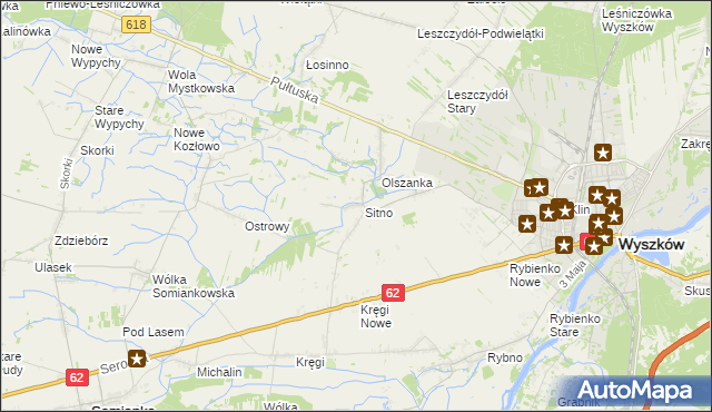 mapa Sitno gmina Wyszków, Sitno gmina Wyszków na mapie Targeo