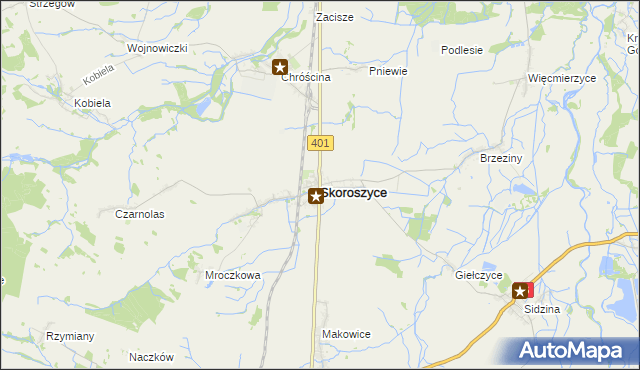 mapa Skoroszyce, Skoroszyce na mapie Targeo