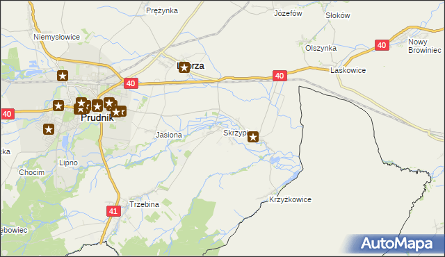 mapa Skrzypiec gmina Lubrza, Skrzypiec gmina Lubrza na mapie Targeo