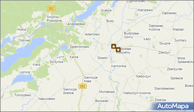 mapa Słowiki gmina Kleczew, Słowiki gmina Kleczew na mapie Targeo