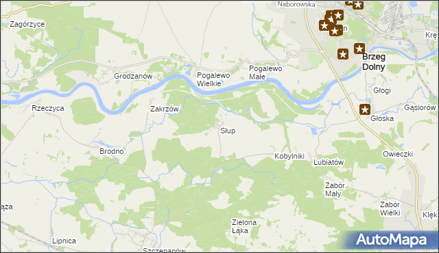 mapa Słup gmina Środa Śląska, Słup gmina Środa Śląska na mapie Targeo