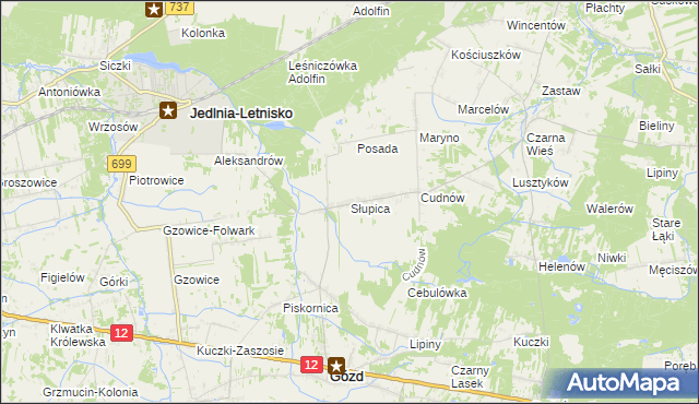 mapa Słupica, Słupica na mapie Targeo