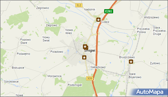 mapa Śmigiel, Śmigiel na mapie Targeo