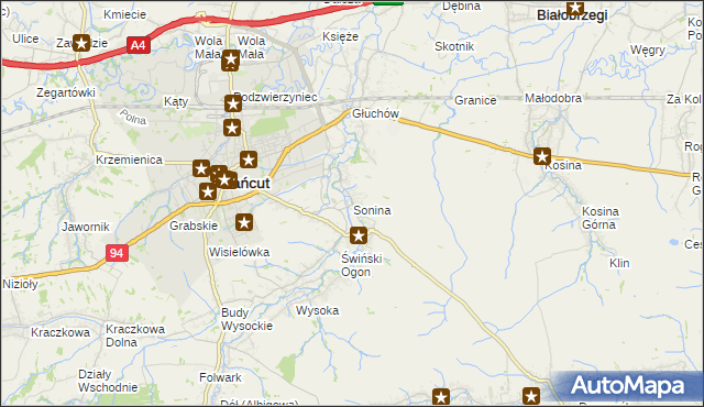 mapa Sonina, Sonina na mapie Targeo