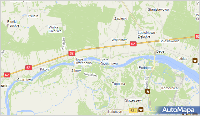 mapa Stare Orzechowo, Stare Orzechowo na mapie Targeo