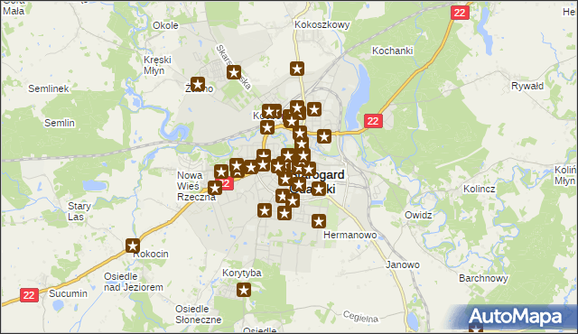 mapa Starogard Gdański, Starogard Gdański na mapie Targeo