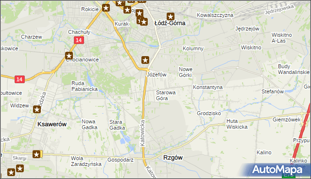 mapa Starowa Góra, Starowa Góra na mapie Targeo