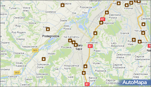 mapa Stary Sącz, Stary Sącz na mapie Targeo