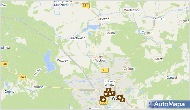 mapa Stary Wołów, Stary Wołów na mapie Targeo