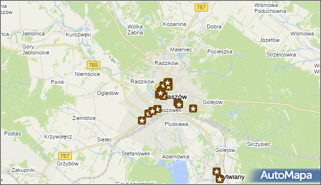 mapa Staszów, Staszów na mapie Targeo