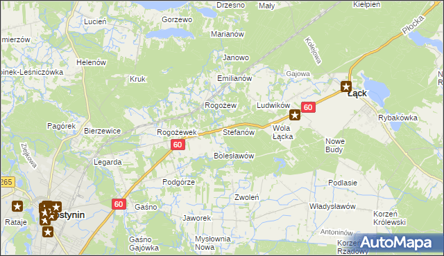 mapa Stefanów gmina Gostynin, Stefanów gmina Gostynin na mapie Targeo
