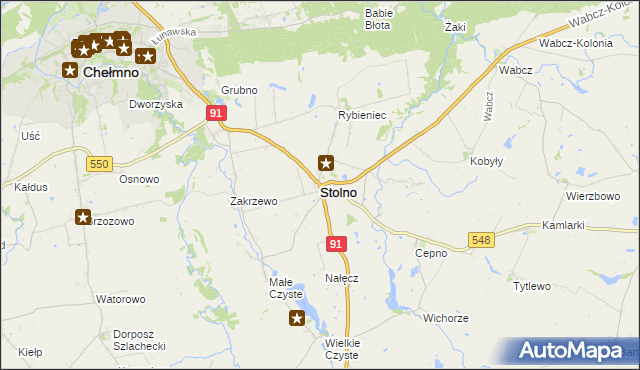 mapa Stolno powiat chełmiński, Stolno powiat chełmiński na mapie Targeo